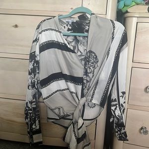 Fashion Nova silk tie blouse